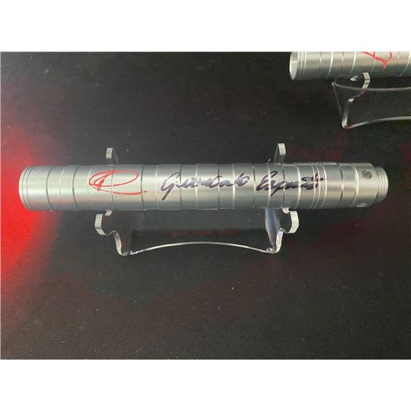 RAY PARK AND GIAN CARLO ESPOSITO SIGHNED LIGHT SABER WWOC COA