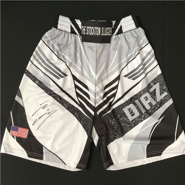 NATE DIAZ SIGNED THE STOCKTON SLUGGER SHORTS - BECKETT COA