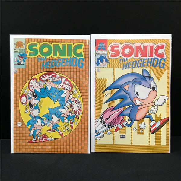 LOT OF 2 SONIC THE HEDGEHOG COMICS #2 AND #3 - ARCHIE COMICS