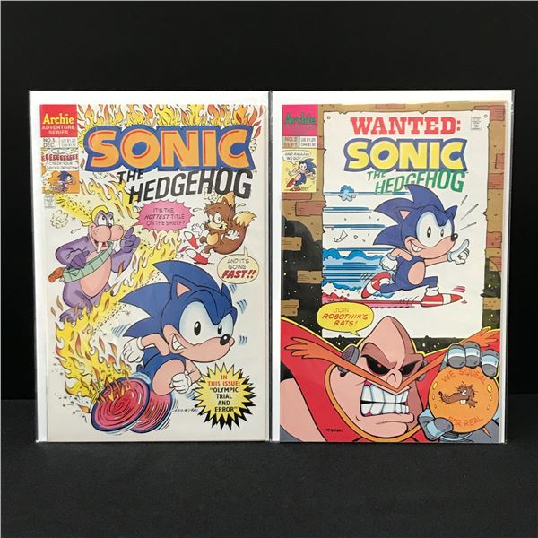 LOT OF 2 SONIC THE HEDGEHOG COMICS #2 AND #5 - ARCHIE COMICS