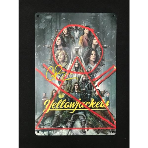 CHRISTINA RICCI SIGNED YELLOWJACKETS TIN SIGN - WWOC COA