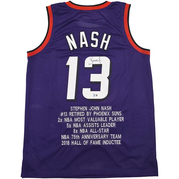 STEVE NASH SIGNED PHOENIX SUNS BASKETBALL JERSEY - BECKETT COA