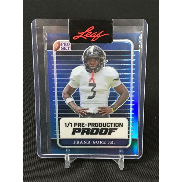 LEAF PRO SET FRANK GORE JR 1/1 PRE PRODUCTION PROOF TRADING CARD