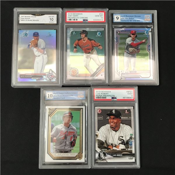 LOT OF 5 BASEBALL CARDS