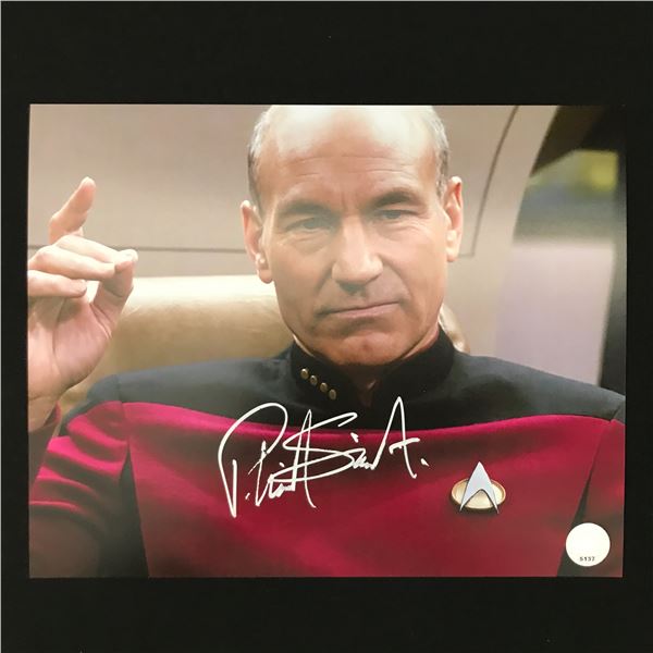 PATRICK STEWART SIGNED JEAN LUC PICARD STAR TREK 8X10 - KB COA