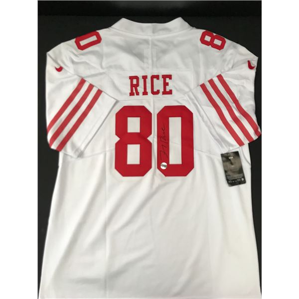 JERRY RICE SIGNED SAN FRANCISCO 49ERS FOOTBALL JERSEY - KB COA