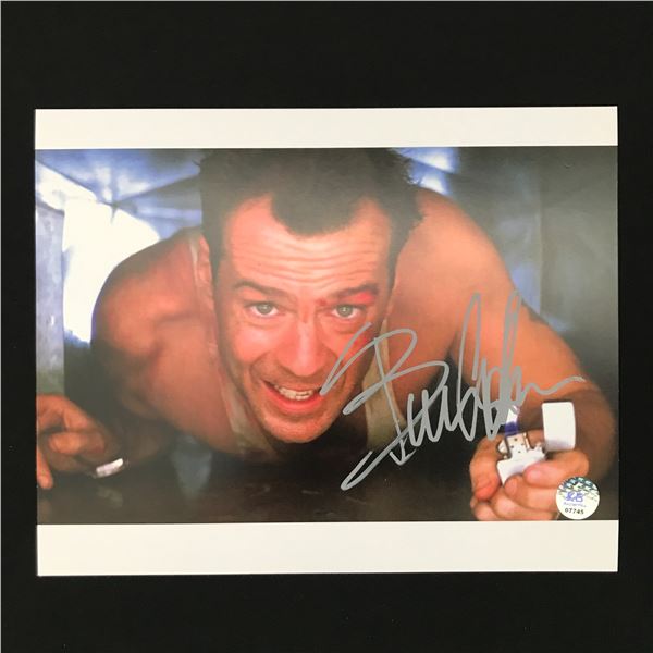 BRUCE WILLIS SIGNED DIE HARD 8X10 - KB COA