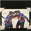 Image 1 : NATHAN MCKINNON AND MIKKO RANTANEN DUAL SIGNED 20X29 CANVAS - FRAMEWORTH COA