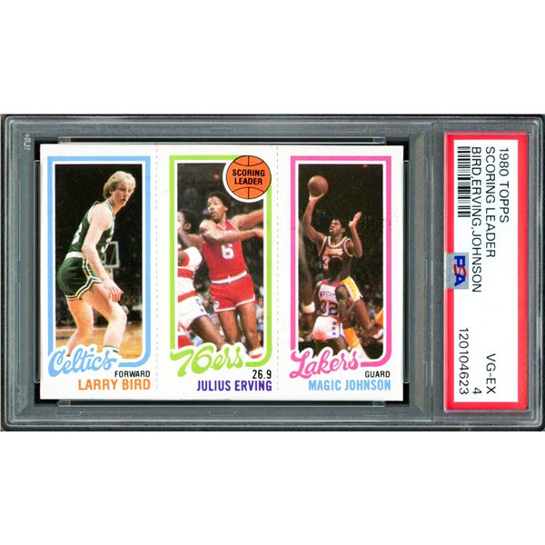 1980 TOPPS  BIRD/ERVING/JOHNSON ROOKIE CARD TRADING CARD - PSA GRADE 4
