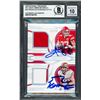 Image 1 : 2022 NATIONAL TREASURES NFL GEAR COMBO MATERIALS TRAVIS KELCE/ GEORGE KITTLE DUAL SIGNED BECEKTT 10