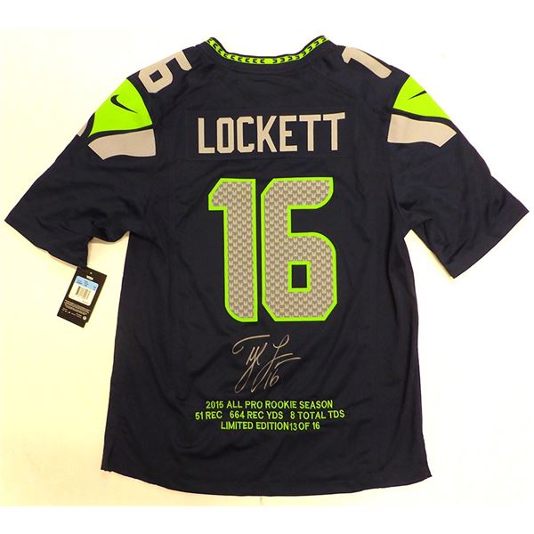TYLER LOCKETT SIGNED SEATTLE SEAHAWKS FOOTBALL JERSEY -