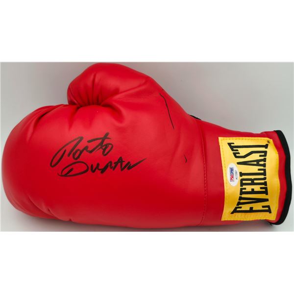 ROBERTO DURAN SIGNED RED EVERLAST BOXING GLOVE - PSA COA