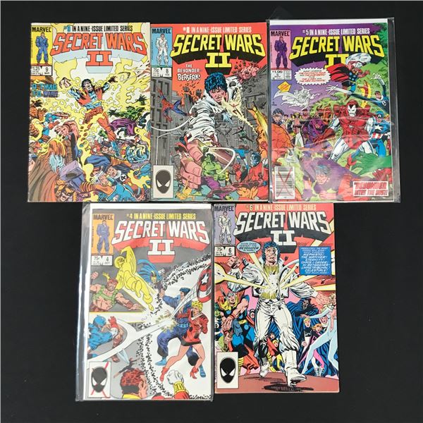 LOT OF 5 SECRET WARS II COMICS