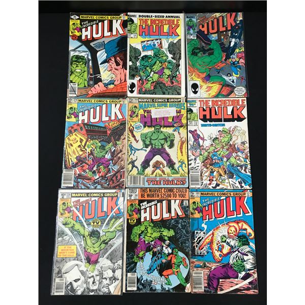 LOT OF 9 THE INCREDIBLE HULK COMICS (MARVEL COMICS)