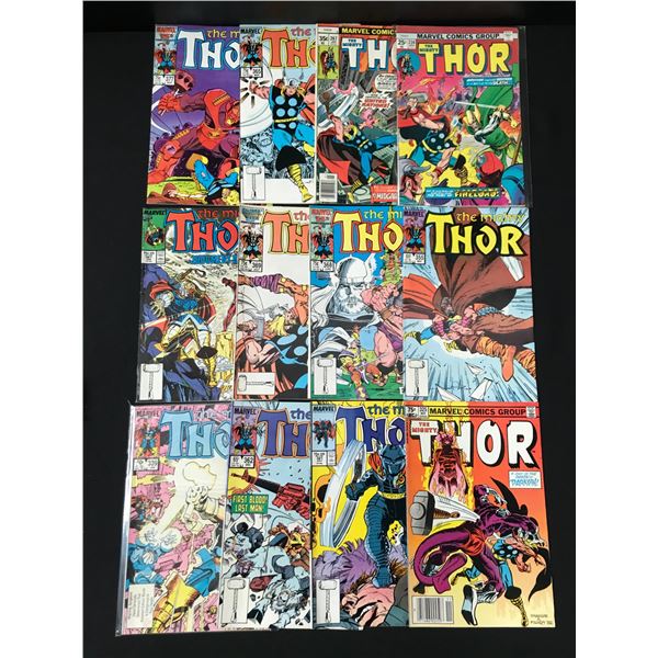 LOT OF 12 THE MIGHTY THOR COMICS (MARVEL COMICS)