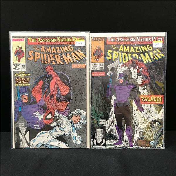 LOT OF 2 AMAZING SPIDERMAN COMICS #320-321 - MARVEL COMICS
