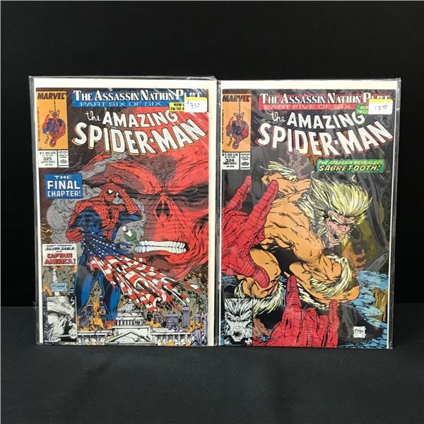 LOT OF 2 AMAZING SPIDERMAN COMICS #324-325 - MARVEL COMICS