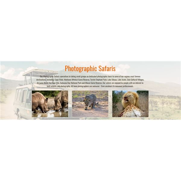 Photographic Safari for 2 from Kido Safaris