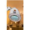 Image 2 : WHITE 3 TIER SINGLE DRAWER COMMERCIAL MOBILE ESTHETICIANS CART WITH ILLUMINATED MAGNIFYING LAMP