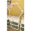 Image 1 : WHITE 3 TIER SINGLE DRAWER COMMERCIAL MOBILE ESTHETICIANS CART WITH ILLUMINATED MAGNIFYING LAMP