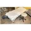 Image 1 : ELECTRIC MULTI-ADJUSTABLE COMMERCIAL ESTHETICIANS MASSAGE BED WITH PILLOW, HEADREST, BLANKETS &
