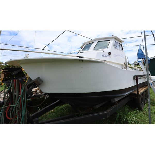 Radon 32-Foot Boat With Twin Inboard Motors and Trailer