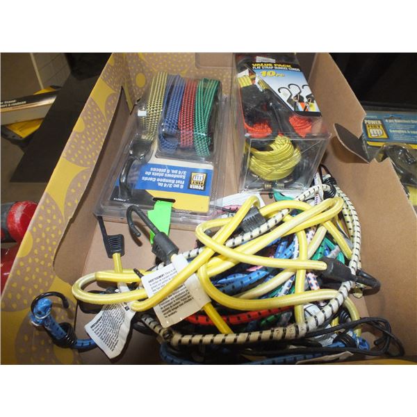 Box Of Bungie Cords & Tie Down  Straps