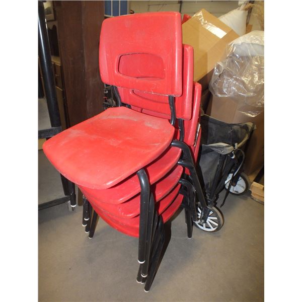 5 Plastic Kids Stacking Chairs