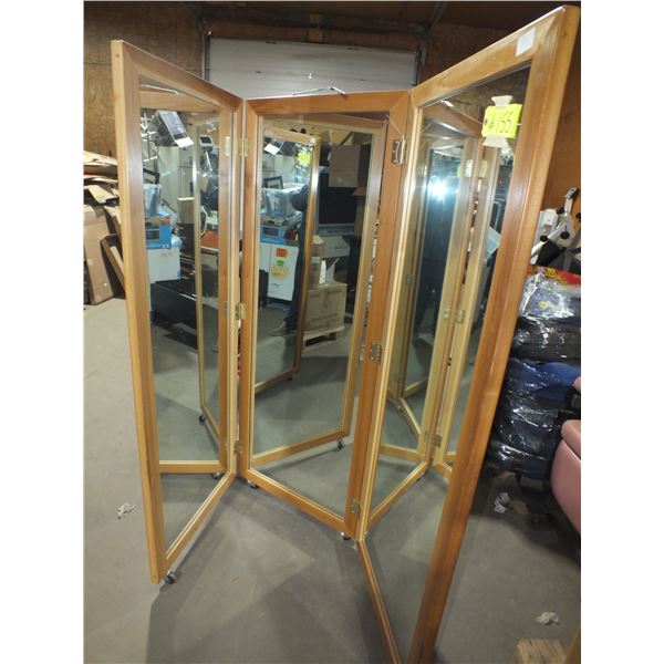 Folding Mirror On Wheels