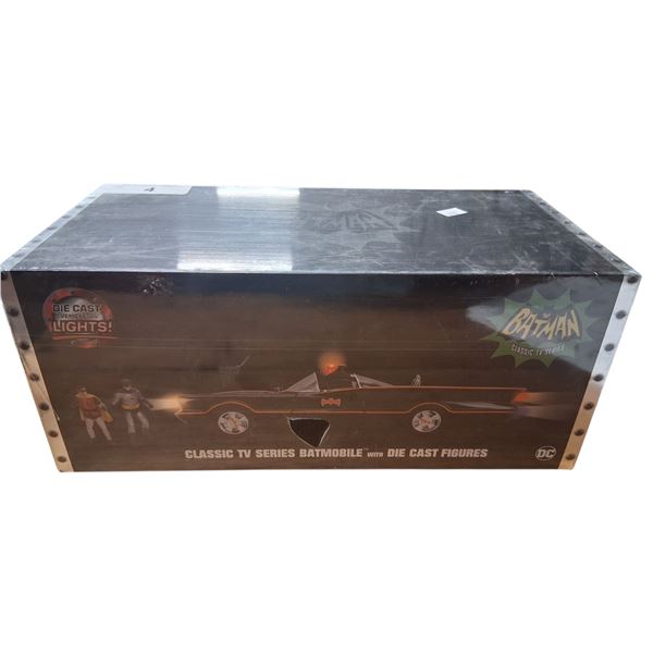 NOS sealed box Batman Batmobile with figurines, 1:18 die cast