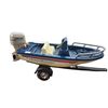 Image 1 : Hard to find 1980s Nylint trailer and boat, battery op motor, approx 13" long