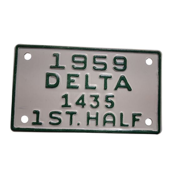 NOS 1959 Delta 1st half municiple plate