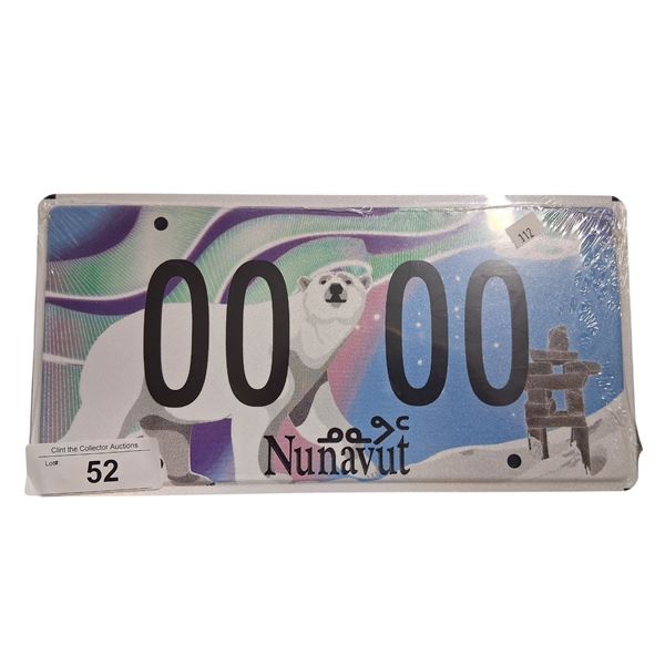 Nunavut License plate 0 0