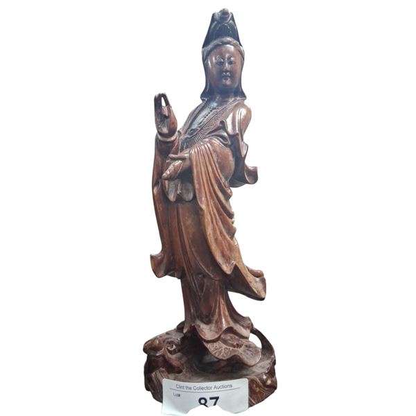 Wood carved statue 13" tall