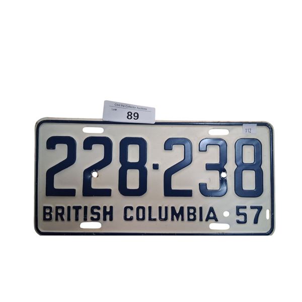 Vintage 1957 BC plate