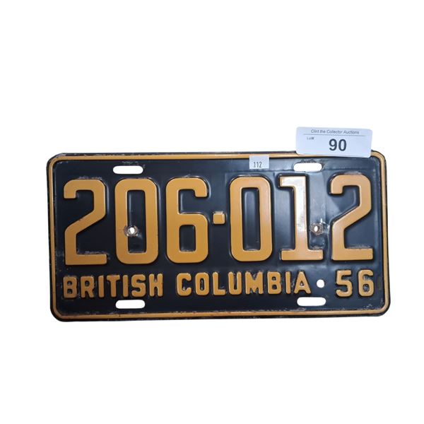 Vintage 1956 BC plate