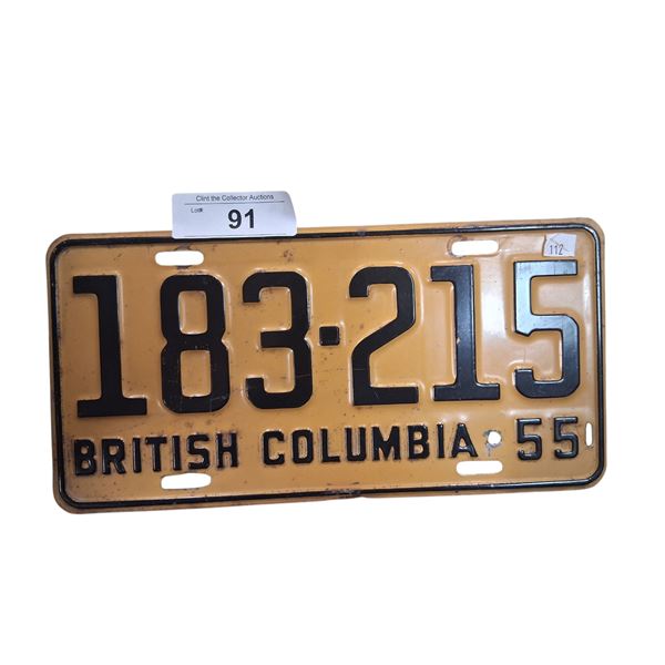 Vintage 1955 BC plate