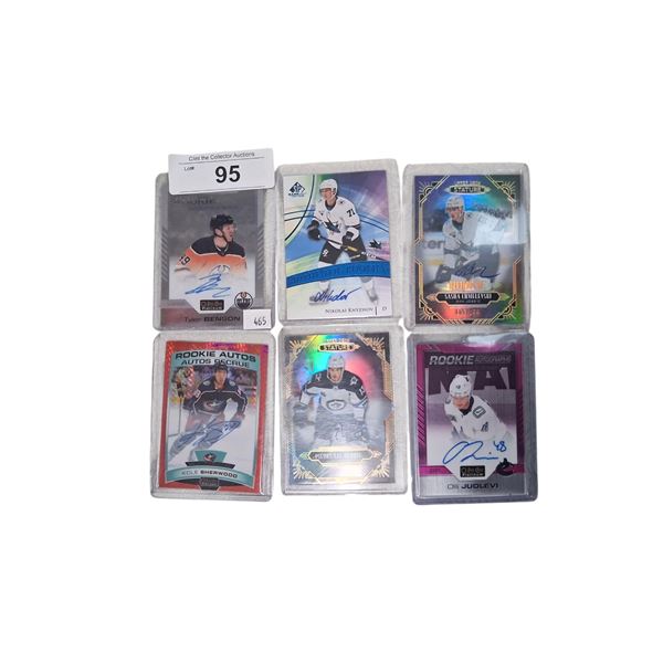 7 autographed hockey cards