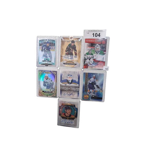7 vintage autographed hockey cards