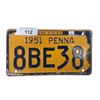 Image 1 : Vintage 1951 Penn license plate