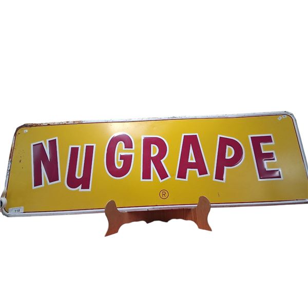 Vintage Nugrape metal sign 46"x19"