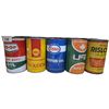 Image 1 : 5 vintage oil tins, Co-op, Shell, Esso, LFA, Rislone