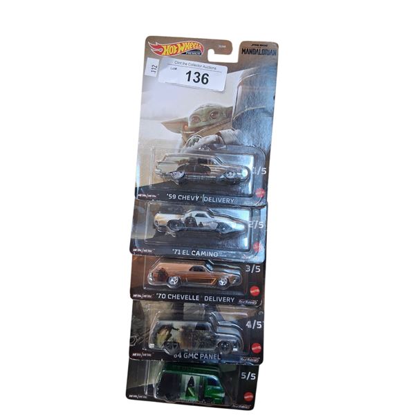 5 Mandalorian themed Hotwheels cars