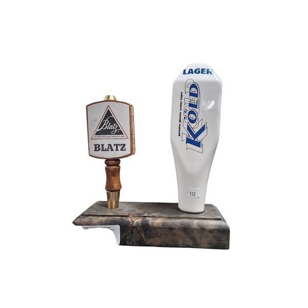 Blatz & Kold beer tap handles