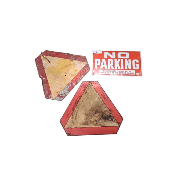 3 metal signs largest 14"