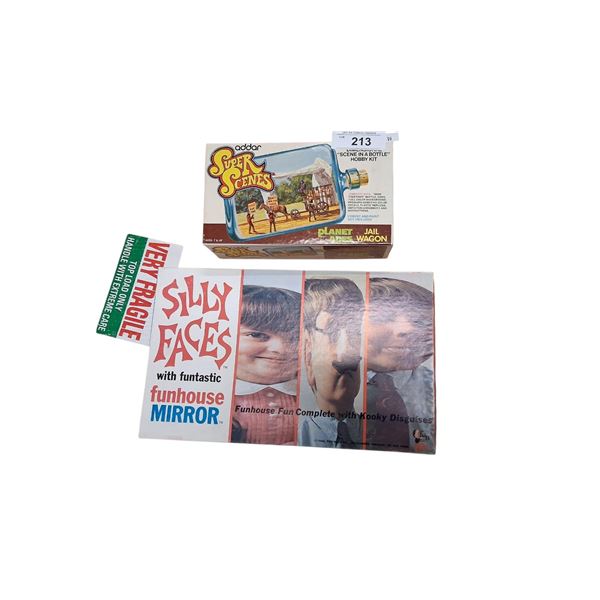 Pair of vintage 60s items, Planet of the Apes & Silly Faces funhouse mirror
