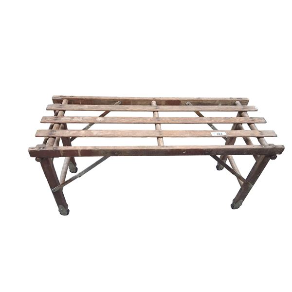 Antique wooden washtub stand
