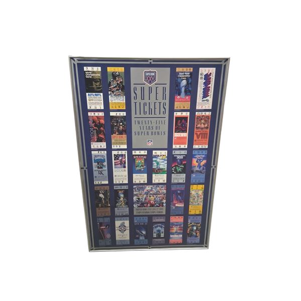 Framed cardboard poster Superbowl tickets 36"x24"