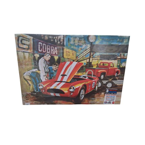 NIB 3 complete Gramd Prix model assembly kits all 1:25 scale, Shelby Cobra, 53 Pickup, Trailer