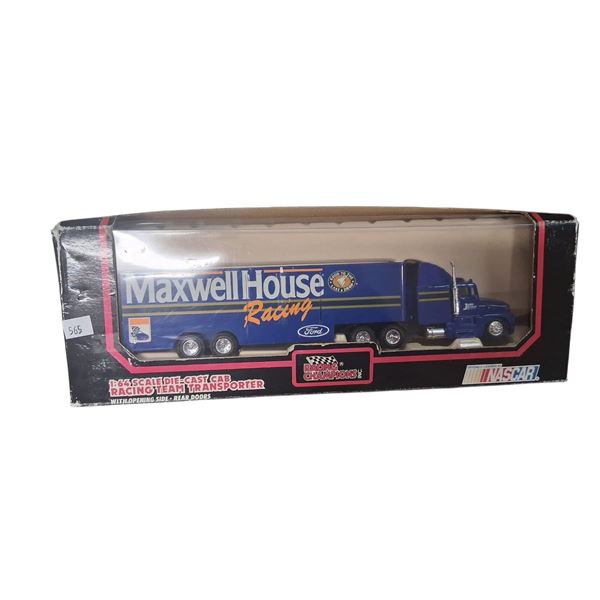 Vintage NIB 1:64 scale die cast racing team transporter truck NASCAR 13" long